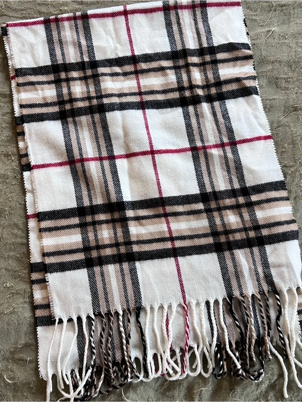 Italian Design Cashmere Blend Fall Plaid Outerwear Scarf Old Money Quiet Luxury